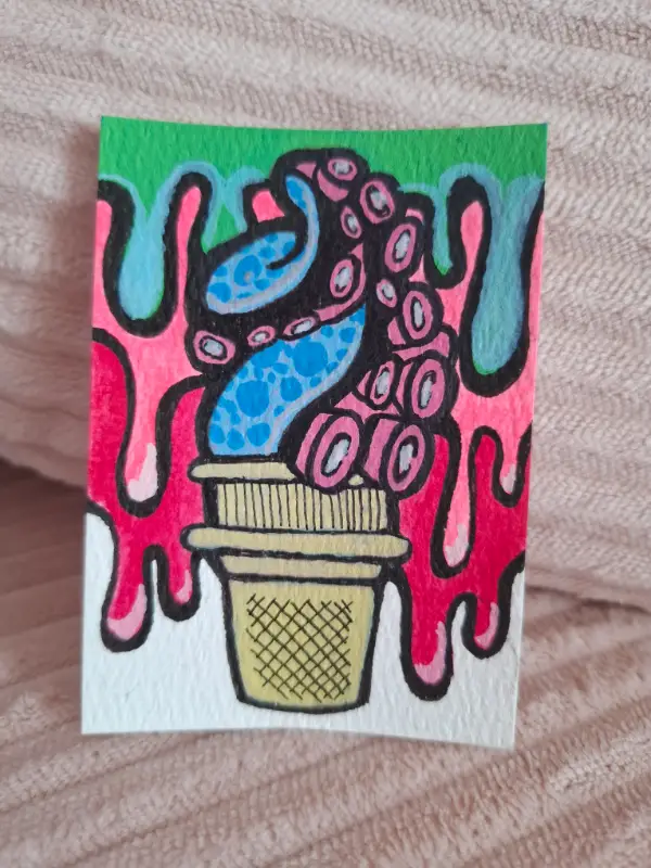 Octocone aceo art card