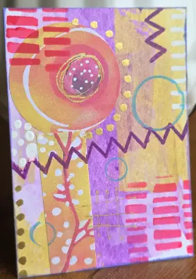 Golden Pulse aceo art card thumbnail 2
