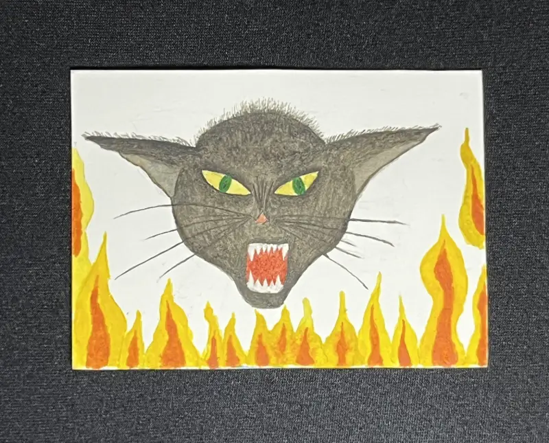 Original - Hissing rage aceo art card