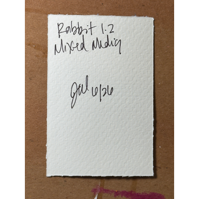 Rabbit Mixed Media (1.2) aceo art card thumbnail 2