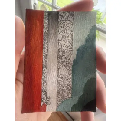 Red Skies; Sailor's Delight aceo art card thumbnail 1