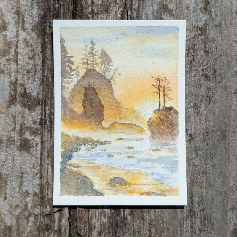 Sunset Bay aceo art card