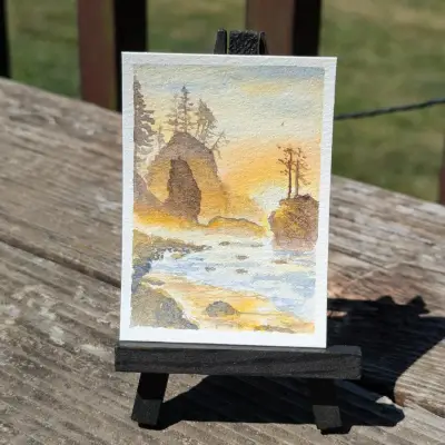 Sunset Bay aceo art card thumbnail 3