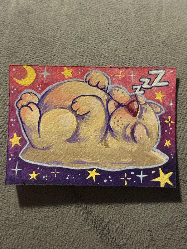 sleeby pibble aceo art card