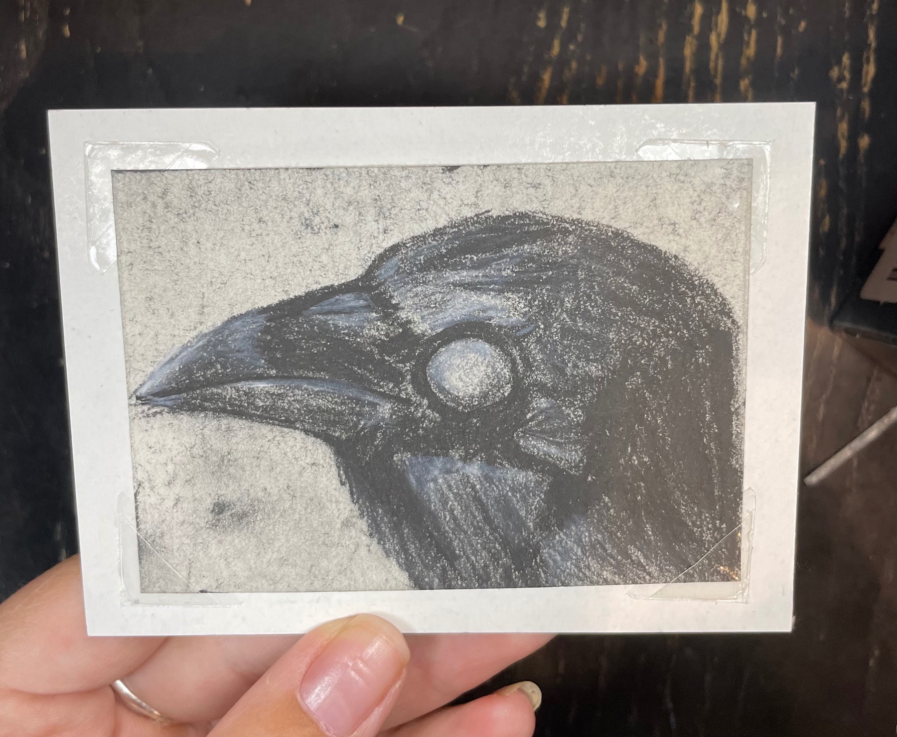 Warg Crow aceo art card