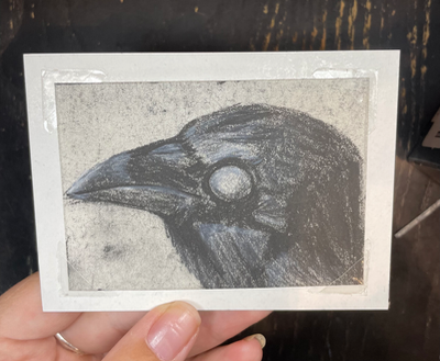 Warg Crow aceo art card thumbnail 1