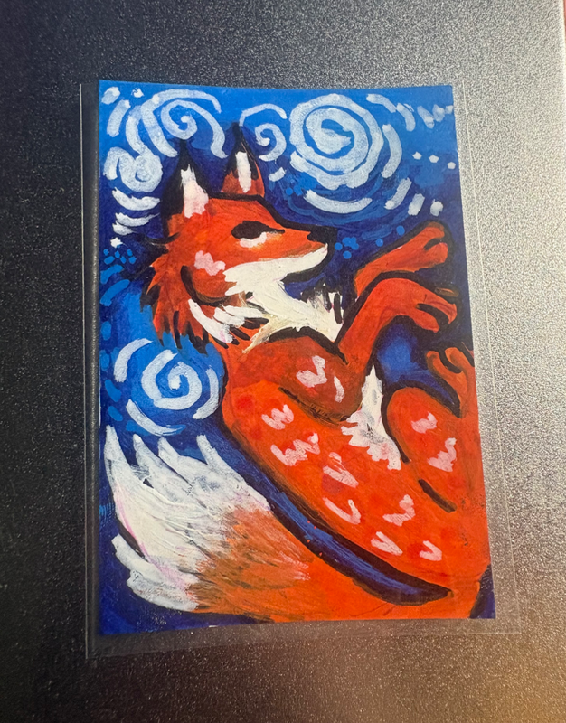 Whimsical Fox aceo art card
