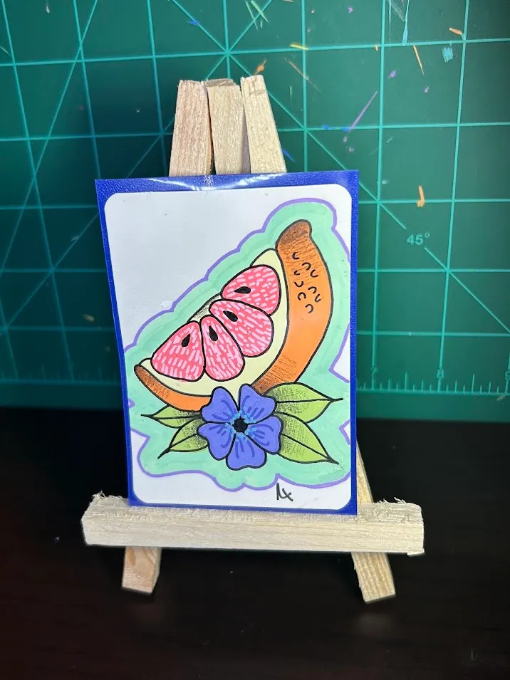 Trad Grapefruit Slice #1 aceo art card