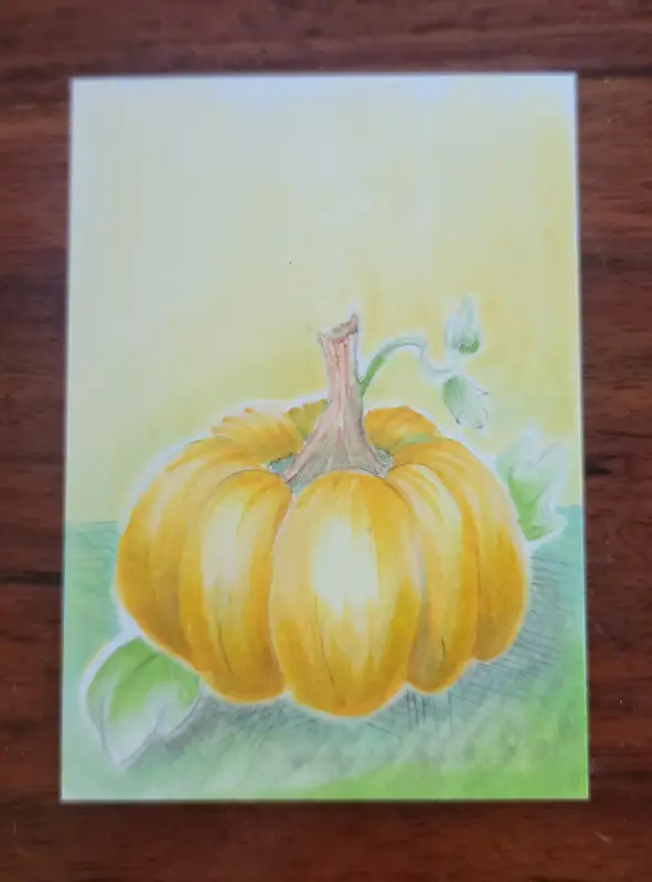 ACEO Original Marker Drawing - Fall, Halloween, Pumpkin OOAK- ShelbyGoelz aceo art card
