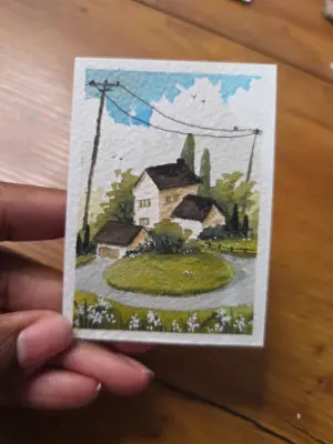 Ivy Green Court aceo art card thumbnail 3