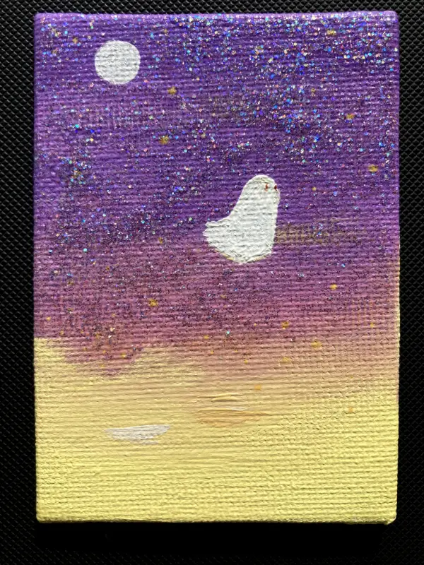 Ghost and Glitter aceo art card