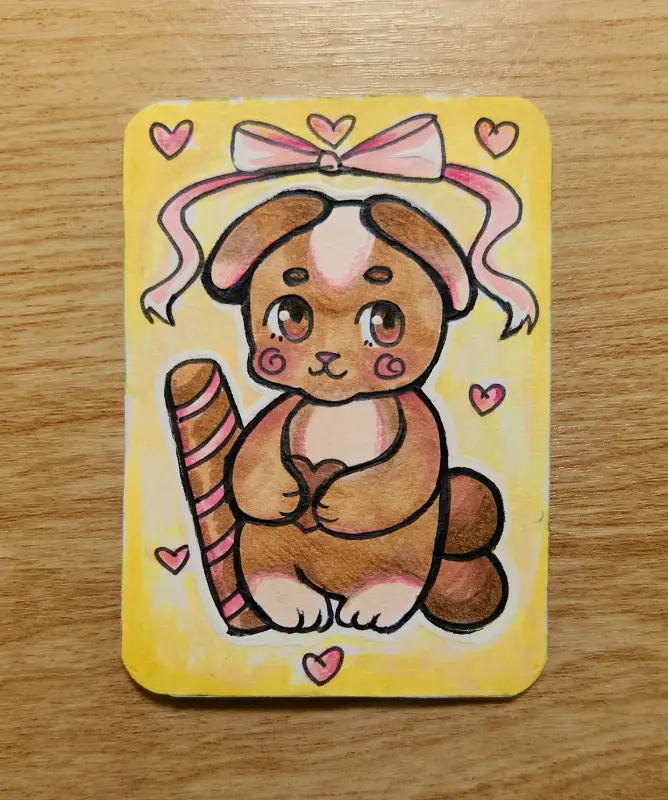 Sweet Puppy aceo art card