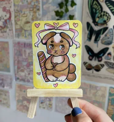 Sweet Puppy aceo art card thumbnail 2