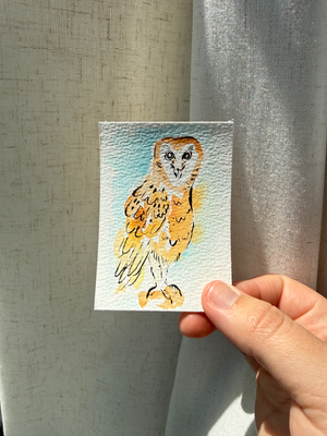 Barn Owl aceo art card thumbnail 2
