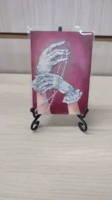 Crimson Elegance - Original ACEO aceo art card thumbnail 1