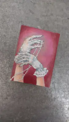 Crimson Elegance - Original ACEO aceo art card thumbnail 3