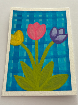 Tulip Bouquet aceo art card thumbnail 2
