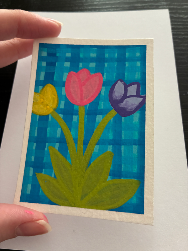 Tulip Bouquet aceo art card