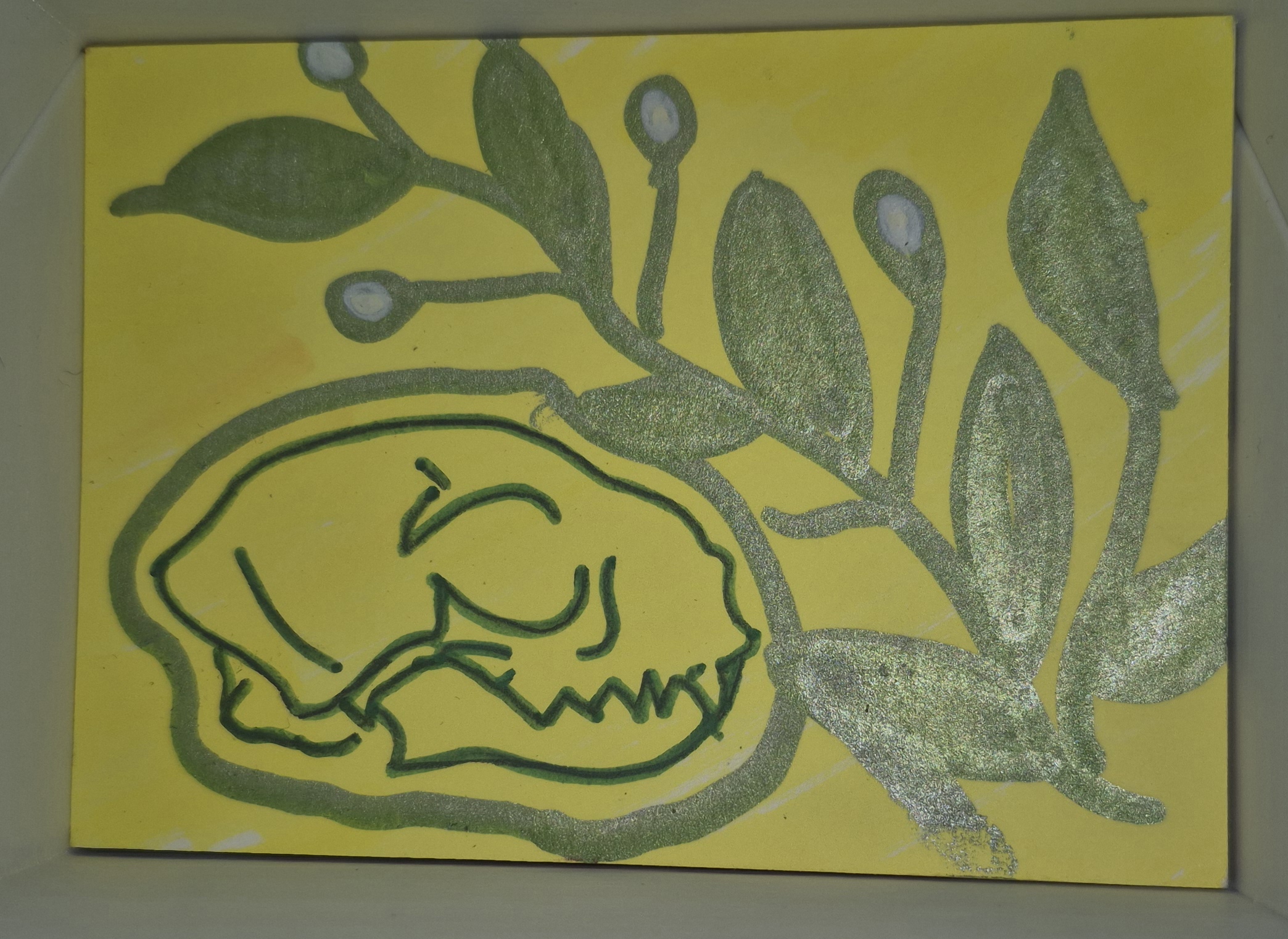 Skulls and Buds aceo art card