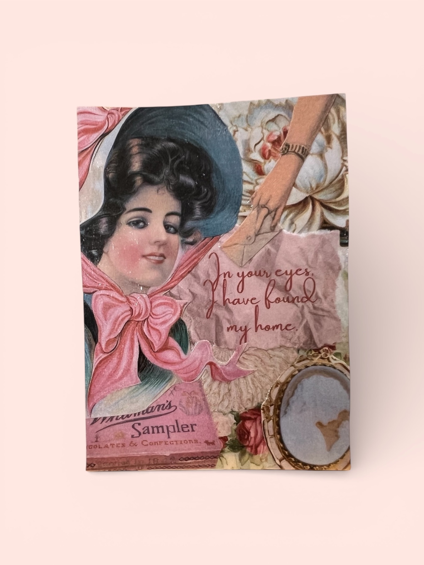 Vintage Valentine Collage aceo art card