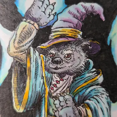 The Binturong Adventurer aceo art card thumbnail 2