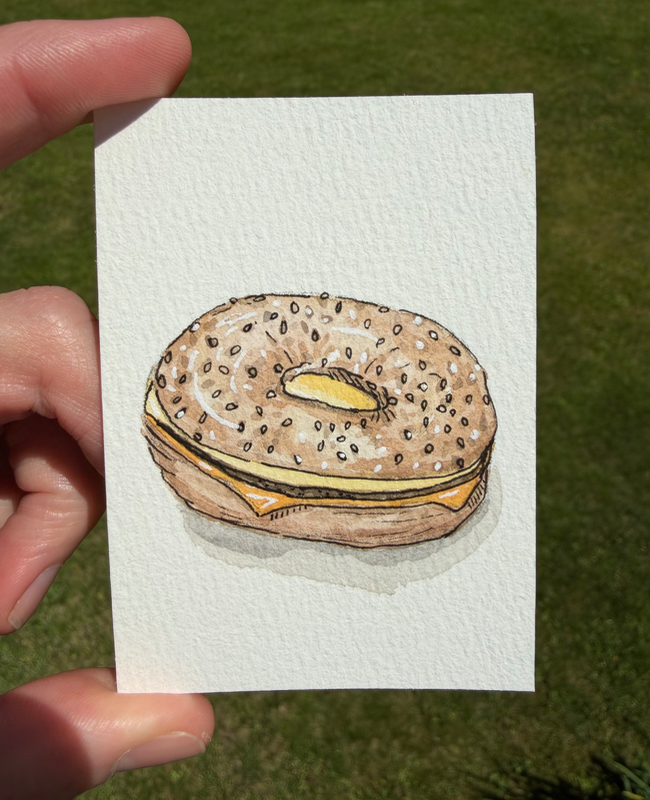 NYC Bagel Love aceo art card