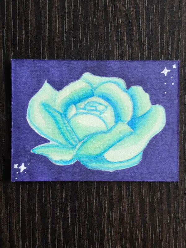 Ethereal Flower aceo art card