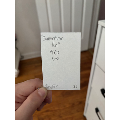 Summertime Lobster aceo art card thumbnail 2
