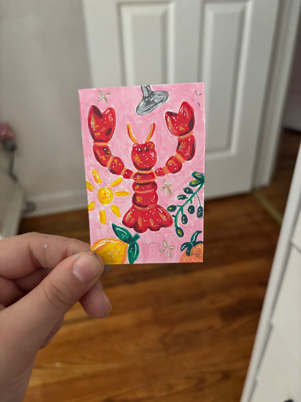 Summertime Lobster aceo art card