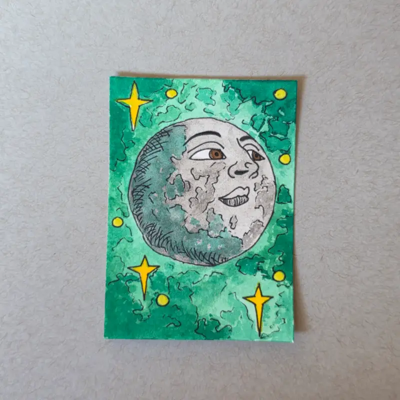 la lune aceo art card