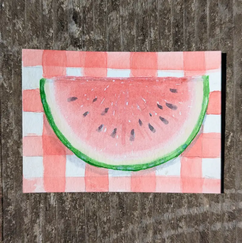 Watermelon aceo art card
