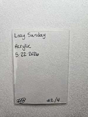 'Lazy Sunday' (Panda Series #2/4) Original Acrylic animal painting aceo art card thumbnail 2