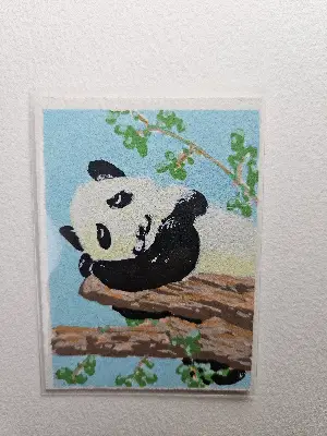 'Lazy Sunday' (Panda Series #2/4) Original Acrylic animal painting aceo art card thumbnail 1