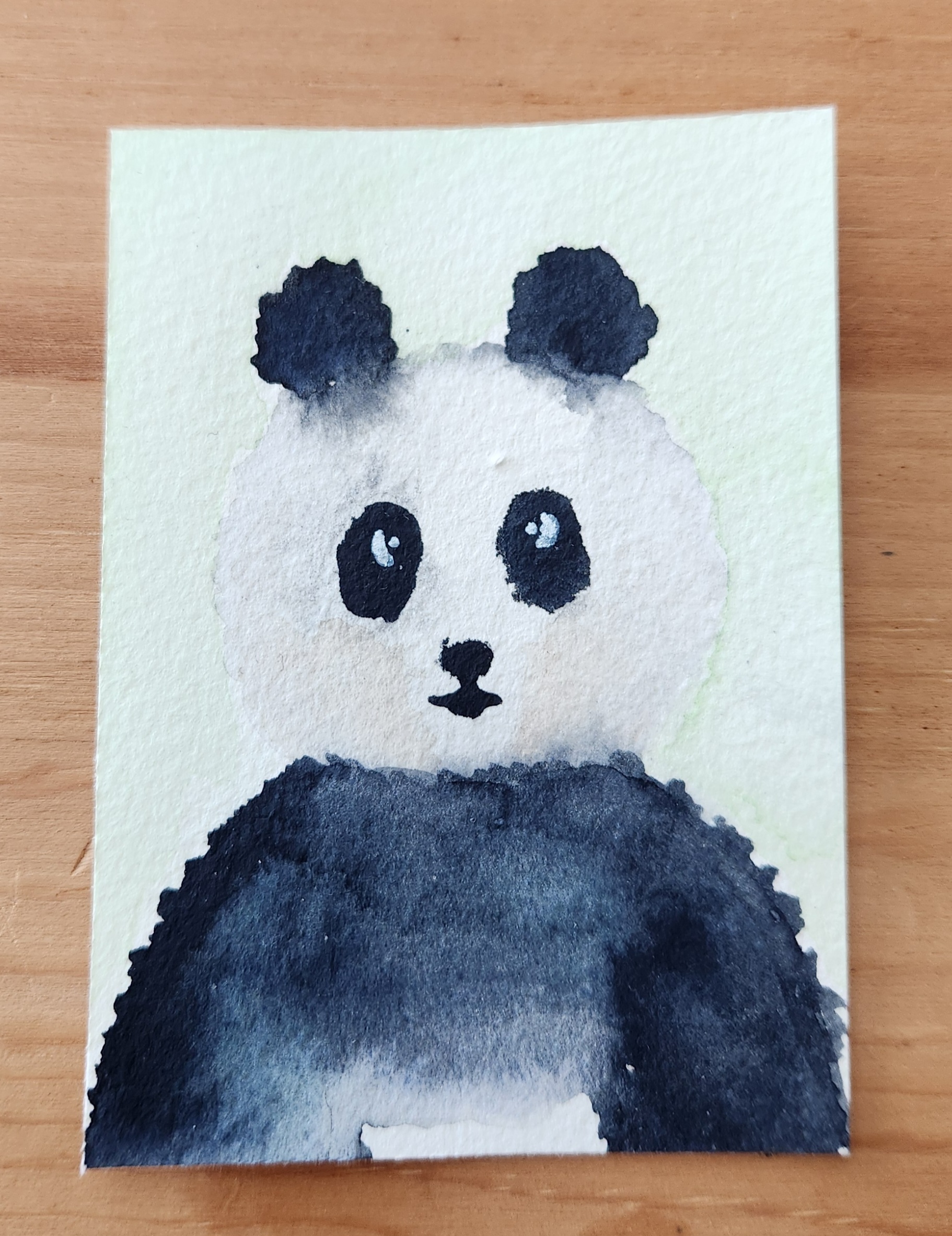 Panda | Watercolor Original aceo art card
