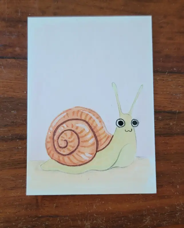 ACEO Original Marker Drawing - Florida, Snail, Nature, Animal, Insect aceo art card