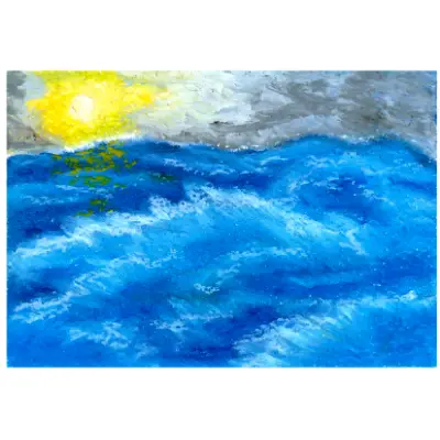 Rough Seas aceo art card thumbnail 1