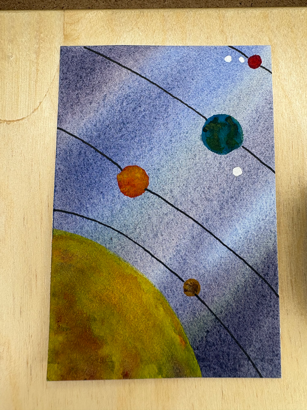 Inner Solar System aceo art card