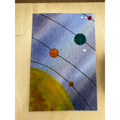 Inner Solar System aceo art card thumbnail 1