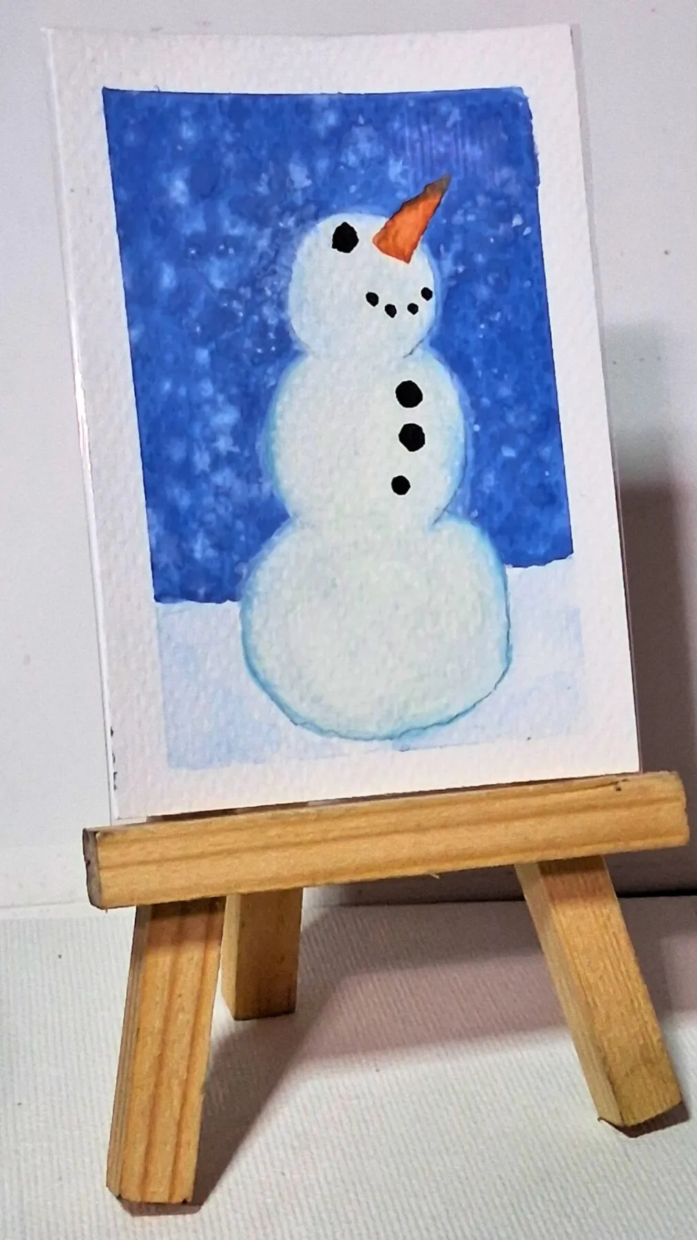 Armless Snowman #3 aceo art card