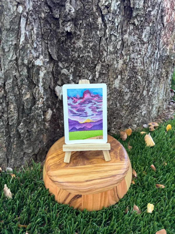 Sunset Study: Four aceo art card