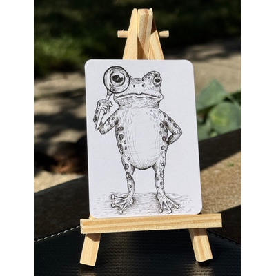 Sherlock Toad aceo art card thumbnail 2