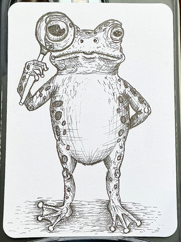 Sherlock Toad aceo art card