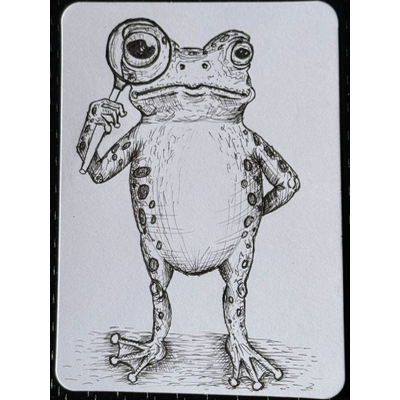 Sherlock Toad aceo art card thumbnail 3