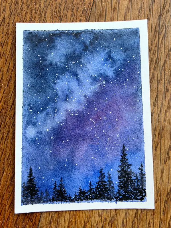 Stargazing aceo art card