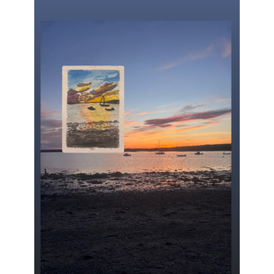Sunset at Hadley Point, Bar Harbor Maine aceo art card thumbnail 2