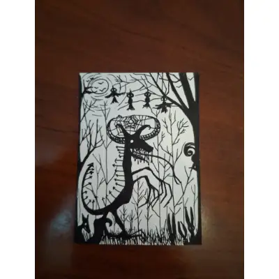 In The Woods At Night aceo art card thumbnail 2