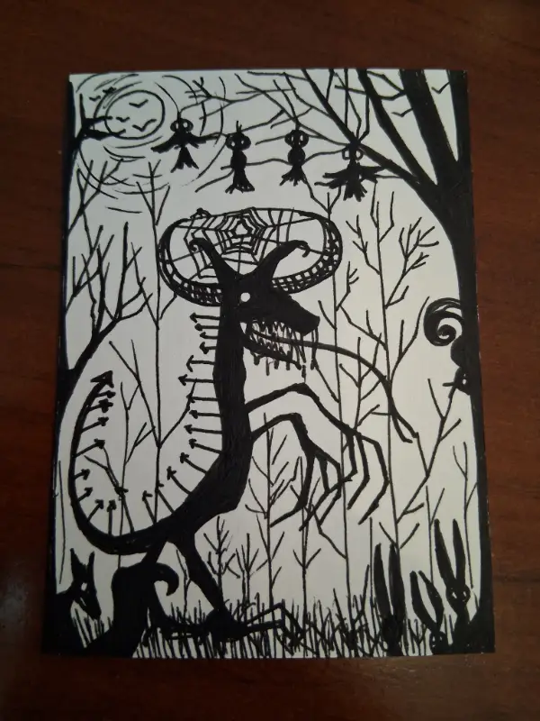 In The Woods At Night aceo art card