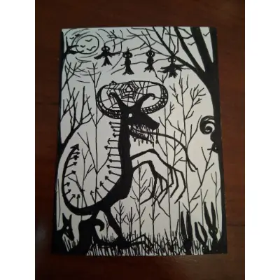 In The Woods At Night aceo art card thumbnail 1