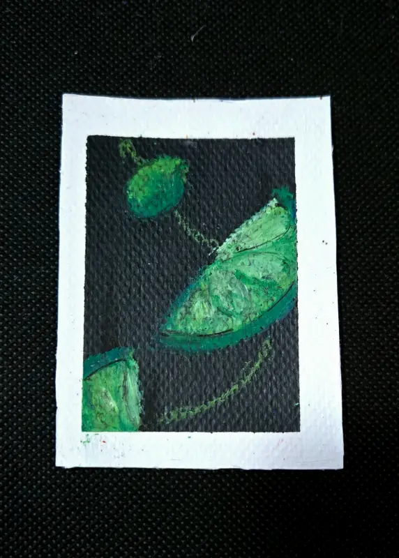 Limes 'n Lines water pastel fruits 3/3 aceo art card