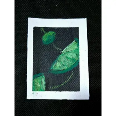Limes 'n Lines water pastel fruits 3/3 aceo art card thumbnail 1
